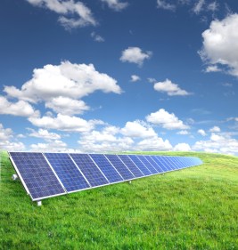 solar panels on green grass